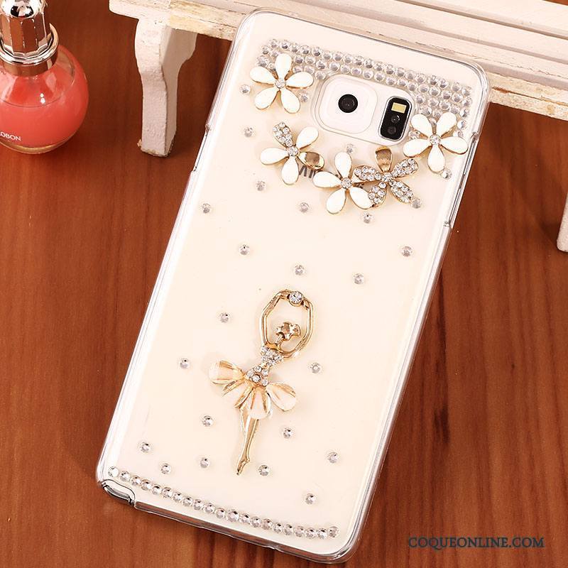 Samsung Galaxy Note 5 Coque Blanc Téléphone Portable Étoile Protection De Téléphone Strass