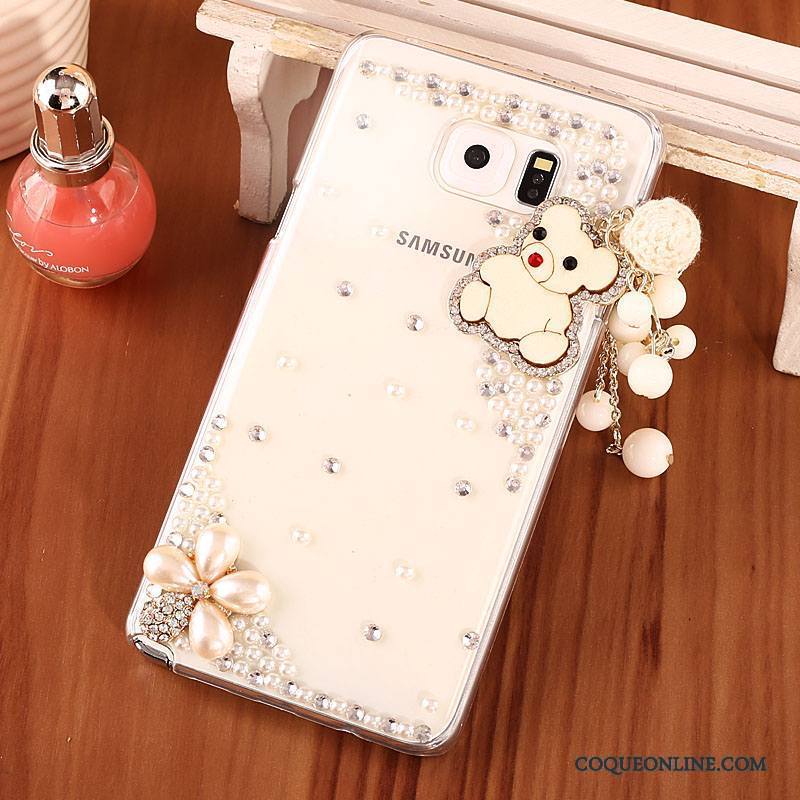 Samsung Galaxy Note 5 Coque Blanc Téléphone Portable Étoile Protection De Téléphone Strass