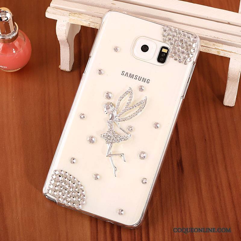 Samsung Galaxy Note 5 Coque Blanc Téléphone Portable Étoile Protection De Téléphone Strass