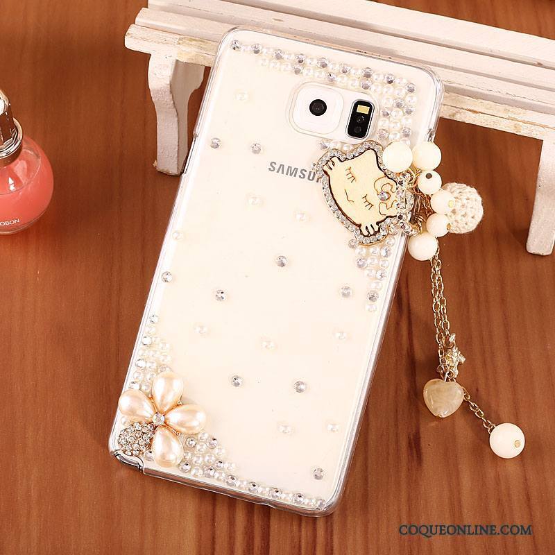 Samsung Galaxy Note 5 Coque Blanc Téléphone Portable Étoile Protection De Téléphone Strass