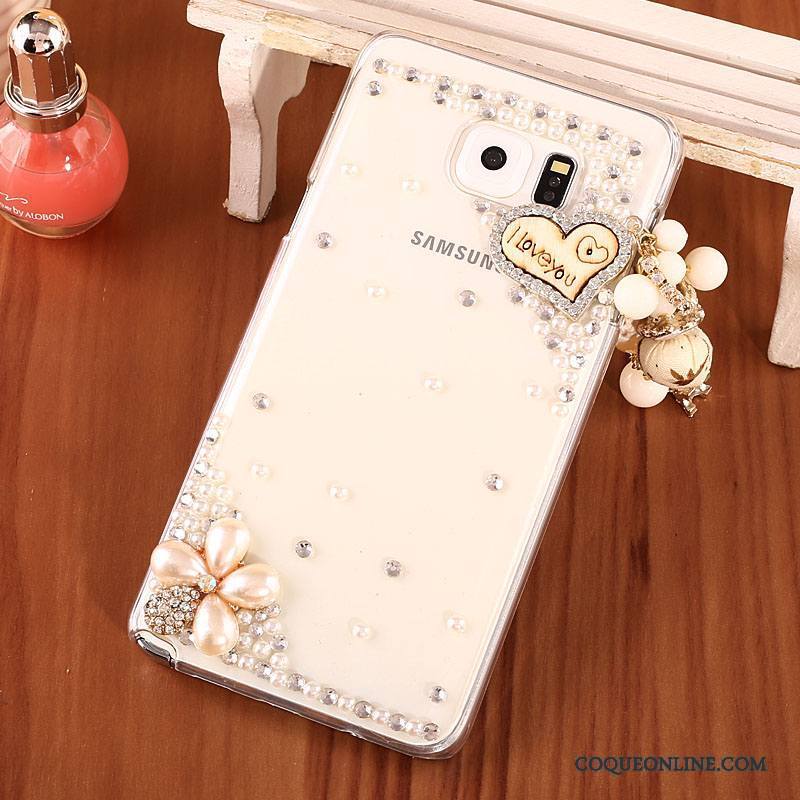 Samsung Galaxy Note 5 Coque Blanc Téléphone Portable Étoile Protection De Téléphone Strass