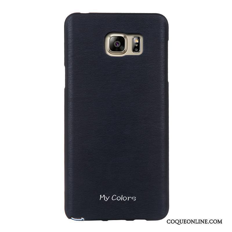 Samsung Galaxy Note 5 Coque Bleu Étui Étoile Similicuir Fluide Doux Protection Business