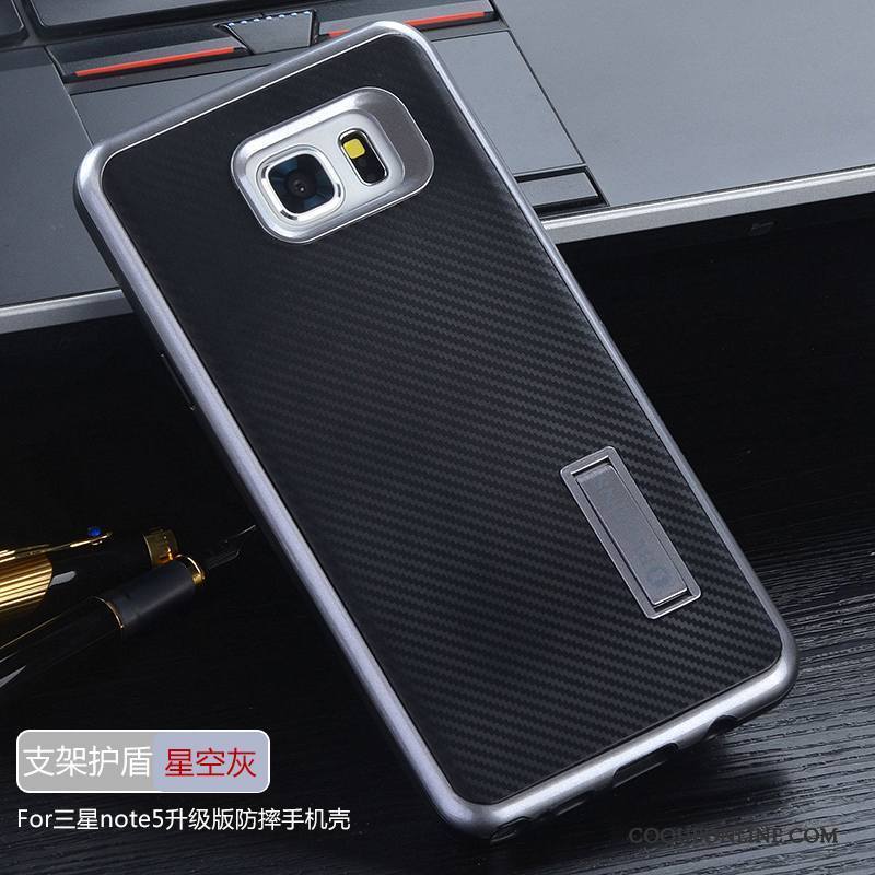 Samsung Galaxy Note 5 Coque Couvercle Arrière Étoile Protection Incassable Silicone Tout Compris Gris