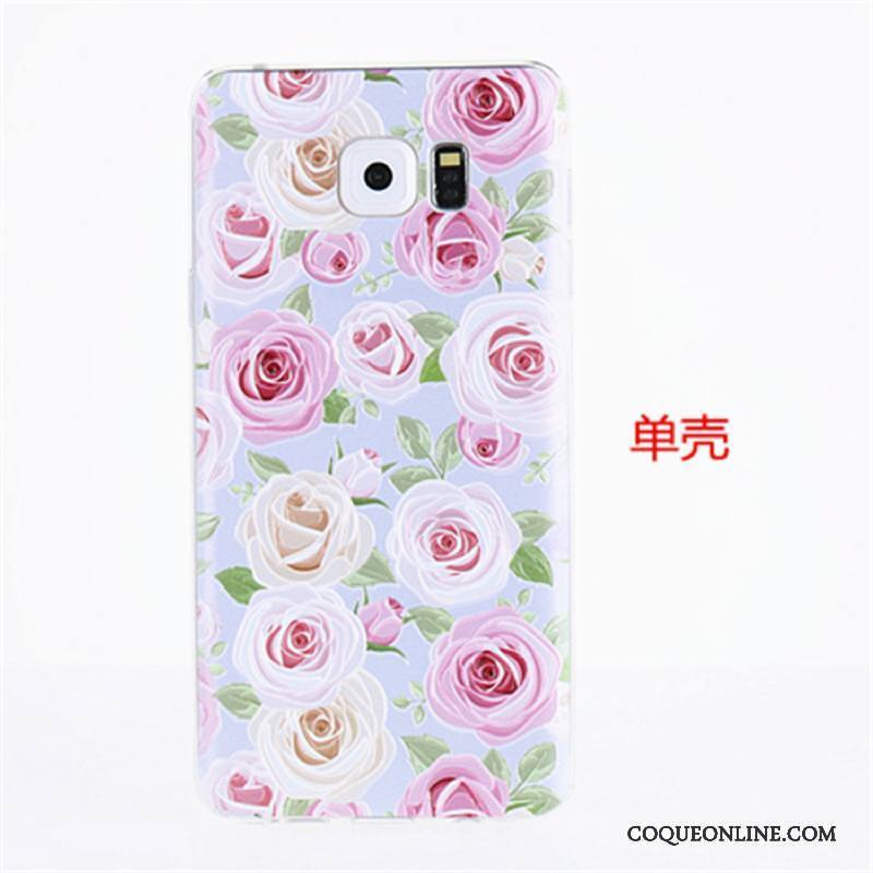 Samsung Galaxy Note 5 Coque De Téléphone Incassable Fleurs Fluide Doux Anneau Rose Tout Compris