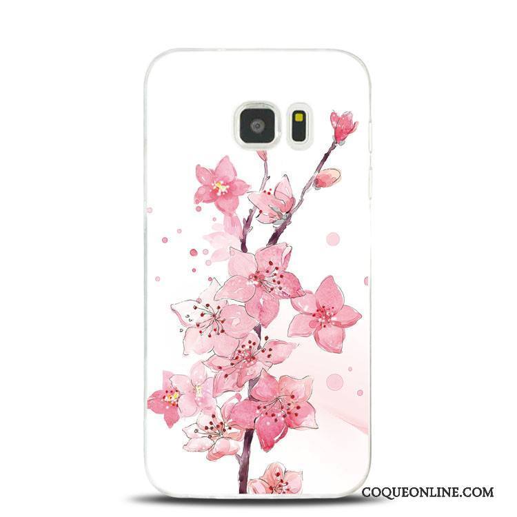 Samsung Galaxy Note 5 Coque De Téléphone Silicone Support Fleurs Étoile Gaufrage Fleur De Pêche