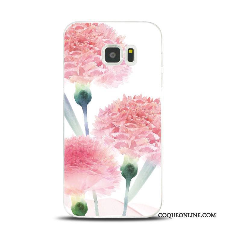 Samsung Galaxy Note 5 Coque De Téléphone Silicone Support Fleurs Étoile Gaufrage Fleur De Pêche