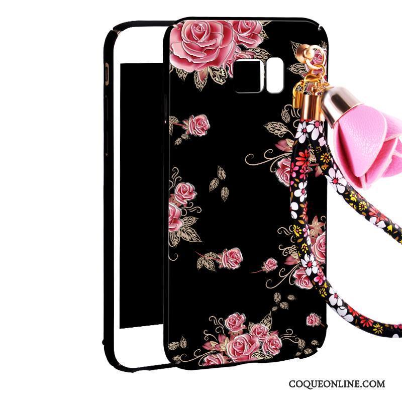 Samsung Galaxy Note 5 Coque Floral Rouge Ornements Suspendus Protection Incassable Étui Tout Compris