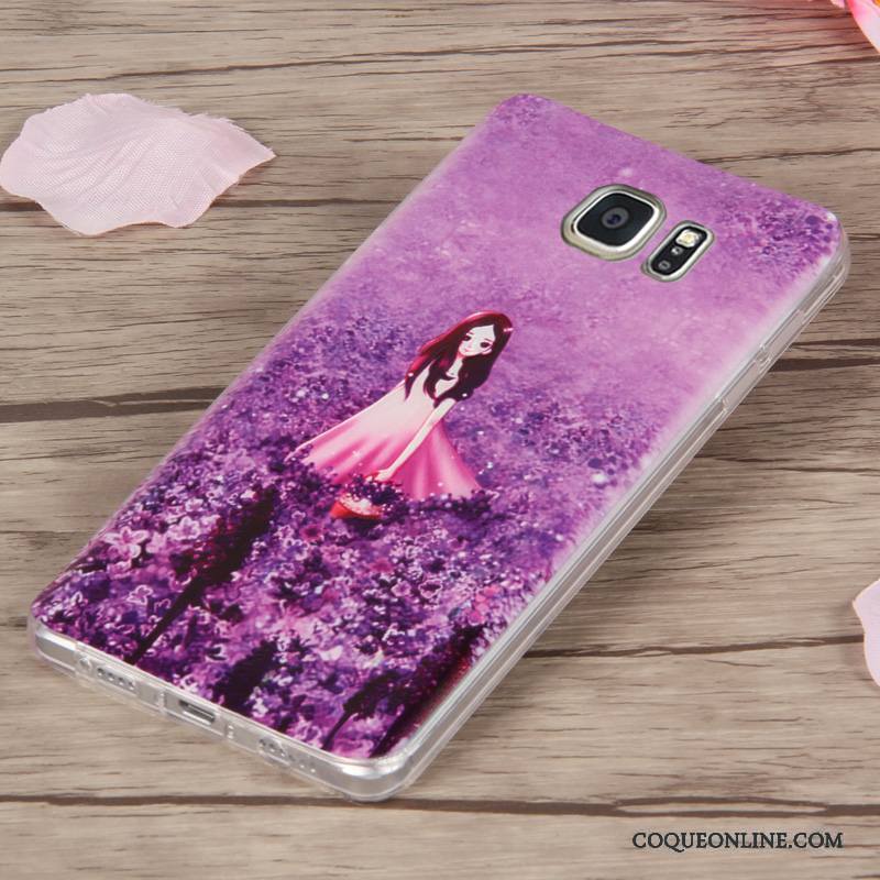 Samsung Galaxy Note 5 Coque Fluide Doux Étui Incassable Étoile Violet Nouveau Très Mince
