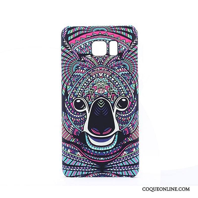 Samsung Galaxy Note 5 Coque Lumineuses Dessin Animé Violet Délavé En Daim Gaufrage Difficile Tendance