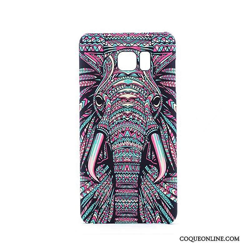 Samsung Galaxy Note 5 Coque Lumineuses Dessin Animé Violet Délavé En Daim Gaufrage Difficile Tendance