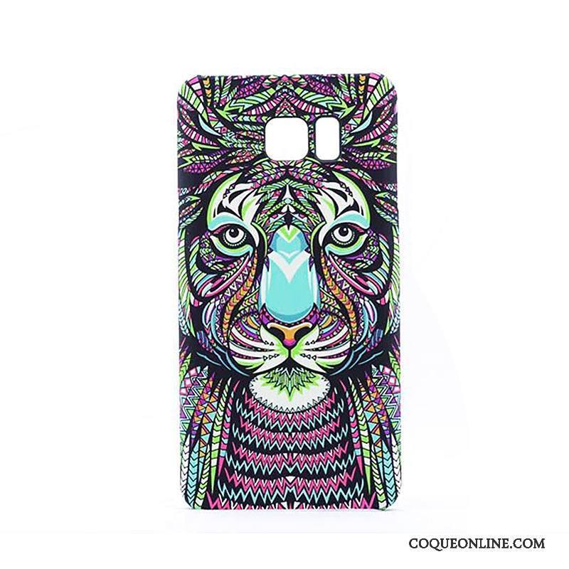 Samsung Galaxy Note 5 Coque Lumineuses Dessin Animé Violet Délavé En Daim Gaufrage Difficile Tendance