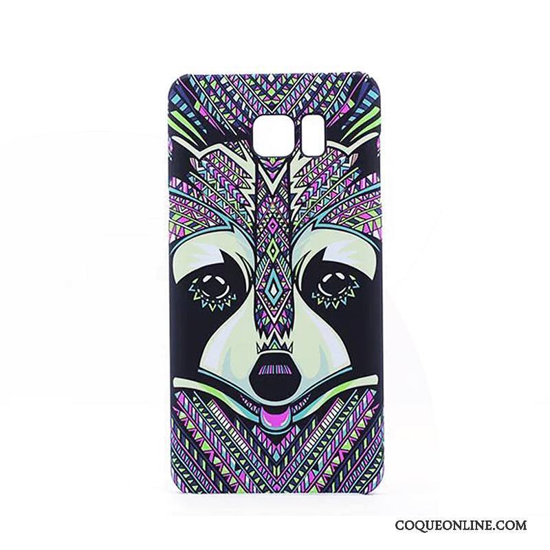 Samsung Galaxy Note 5 Coque Lumineuses Dessin Animé Violet Délavé En Daim Gaufrage Difficile Tendance