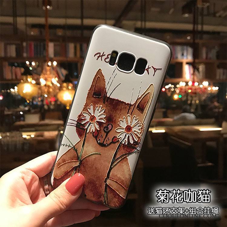 Samsung Galaxy Note 5 Coque Noir Fluide Doux Support Lapin Point D'onde Rose Délavé En Daim