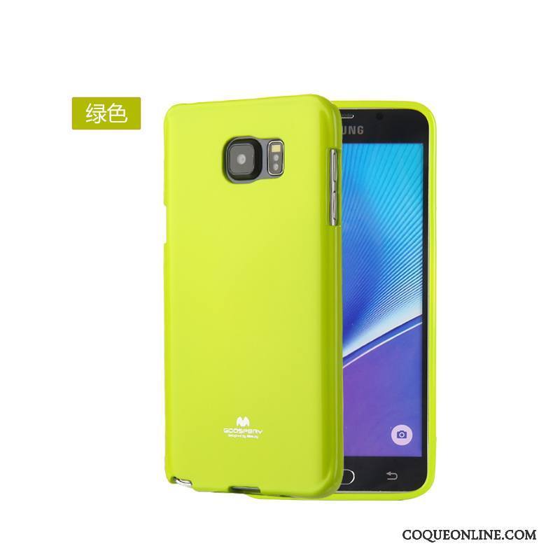 Samsung Galaxy Note 5 Coque Étoile Incassable Tout Compris Protection Fluide Doux Vert Foncé Très Mince