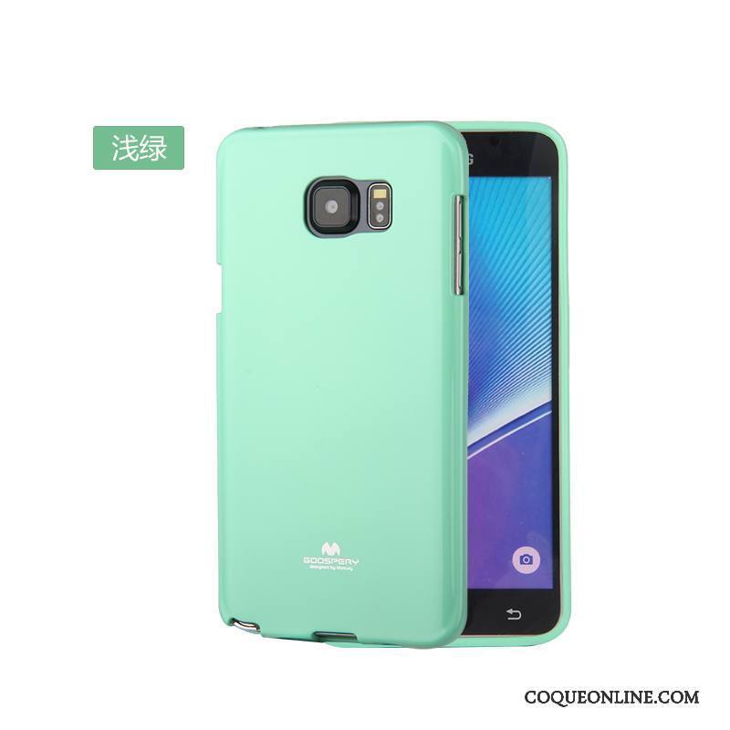 Samsung Galaxy Note 5 Coque Étoile Incassable Tout Compris Protection Fluide Doux Vert Foncé Très Mince