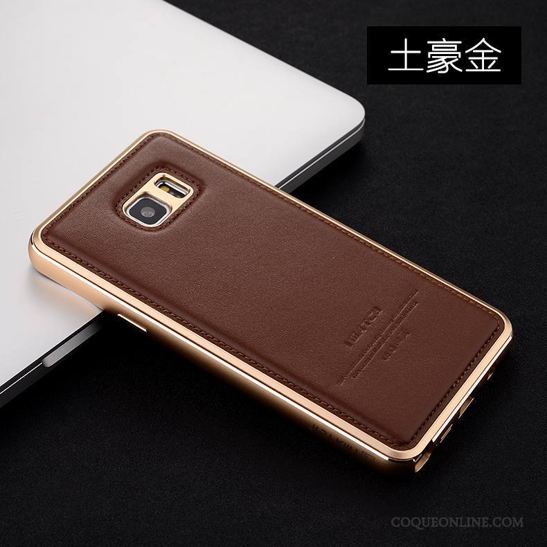 Samsung Galaxy Note 5 Coque Étui En Cuir Incassable De Téléphone Cuir Véritable Étoile Argent