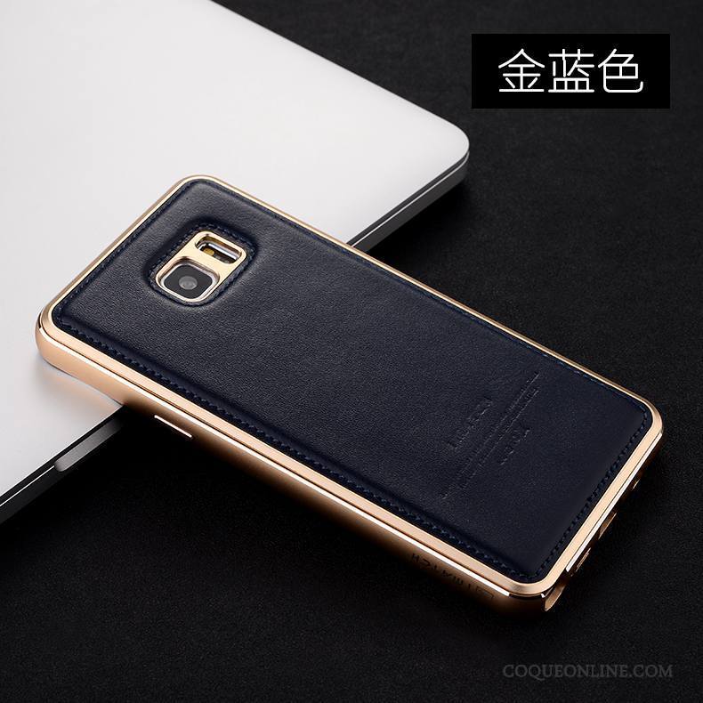 Samsung Galaxy Note 5 Coque Étui En Cuir Incassable De Téléphone Cuir Véritable Étoile Argent