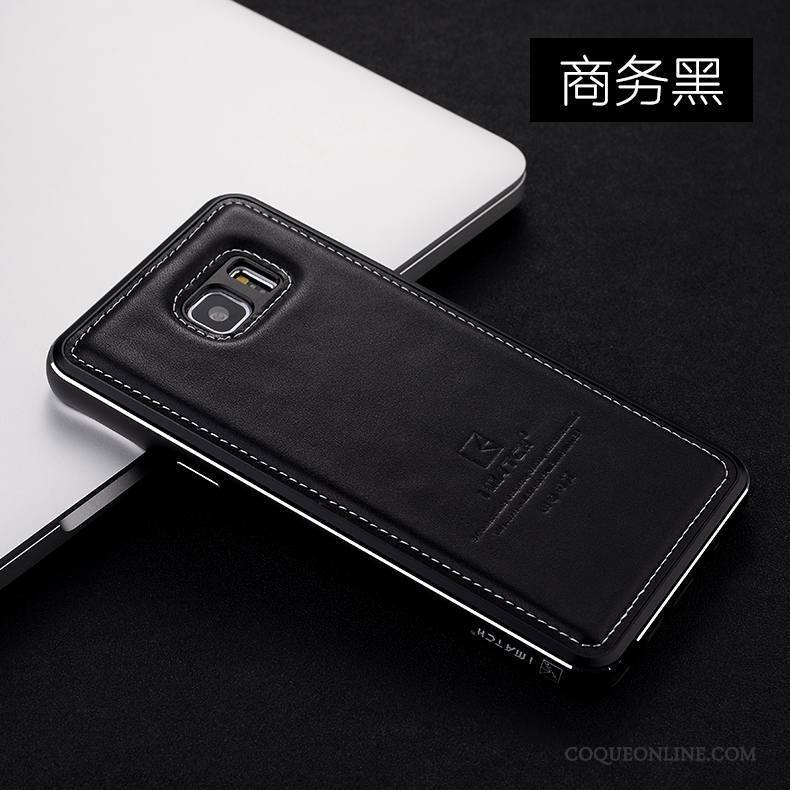 Samsung Galaxy Note 5 Coque Étui En Cuir Incassable De Téléphone Cuir Véritable Étoile Argent