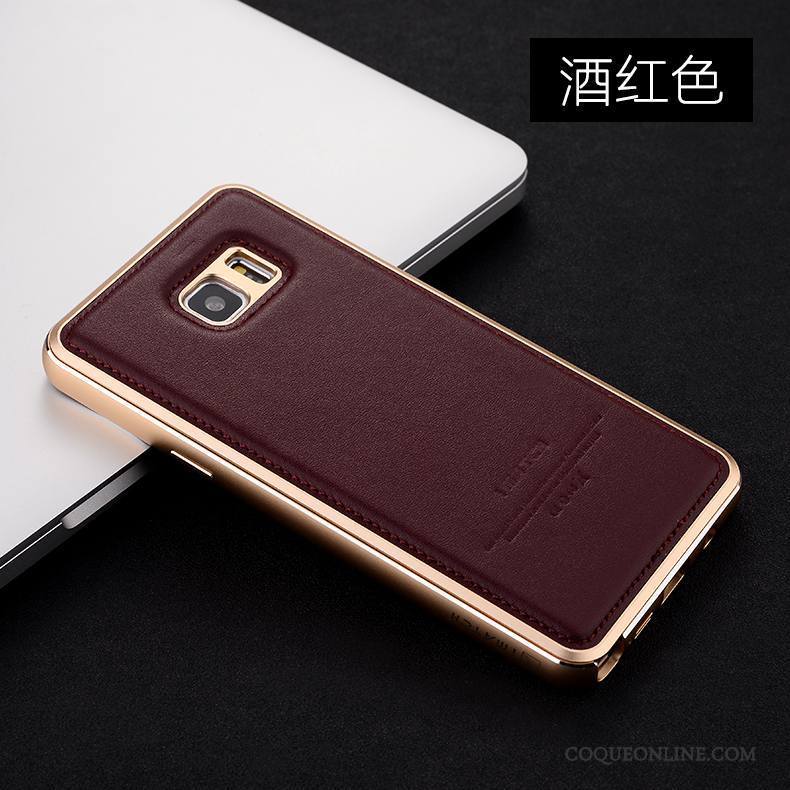 Samsung Galaxy Note 5 Coque Étui En Cuir Incassable De Téléphone Cuir Véritable Étoile Argent