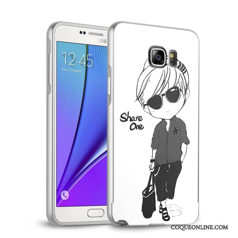 Samsung Galaxy Note 5 Coque Étui Métal Étoile Argent Téléphone Portable Border Miroir