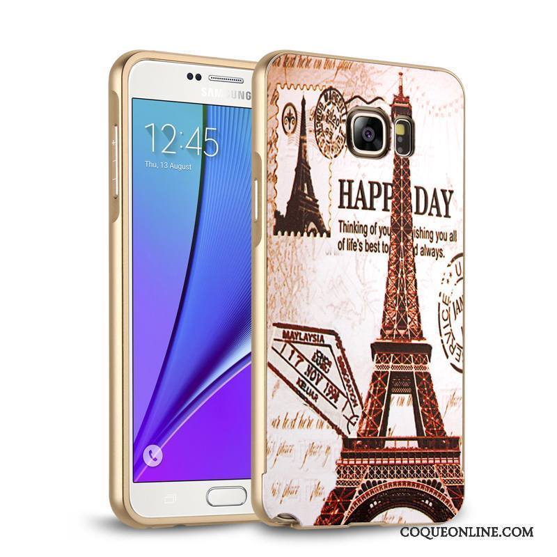 Samsung Galaxy Note 5 Coque Étui Métal Étoile Argent Téléphone Portable Border Miroir