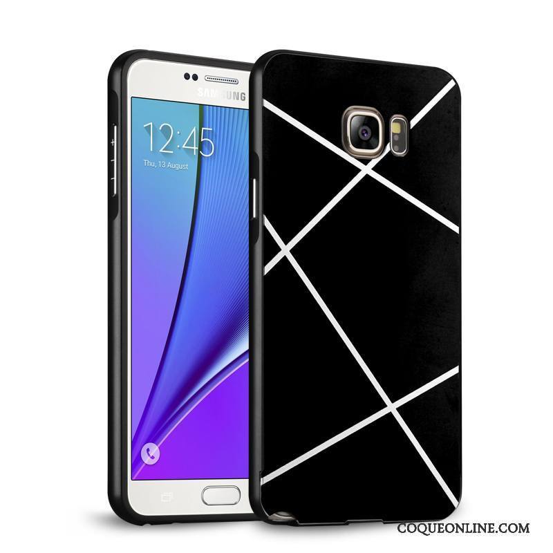 Samsung Galaxy Note 5 Coque Étui Métal Étoile Argent Téléphone Portable Border Miroir