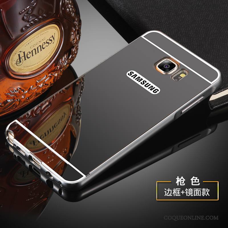 Samsung Galaxy Note 5 Coque Étui Métal Étoile Argent Téléphone Portable Border Miroir