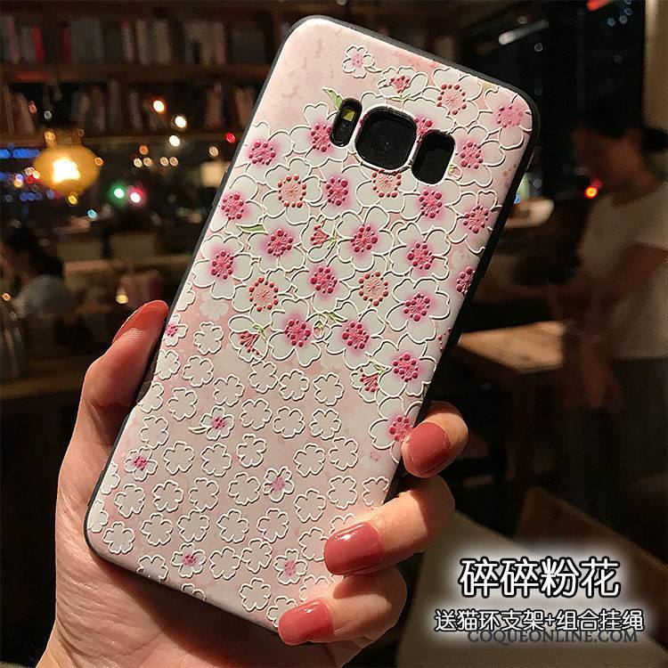 Samsung Galaxy Note 5 Fluide Doux Support Noir Coque Gaufrage Rose Floral