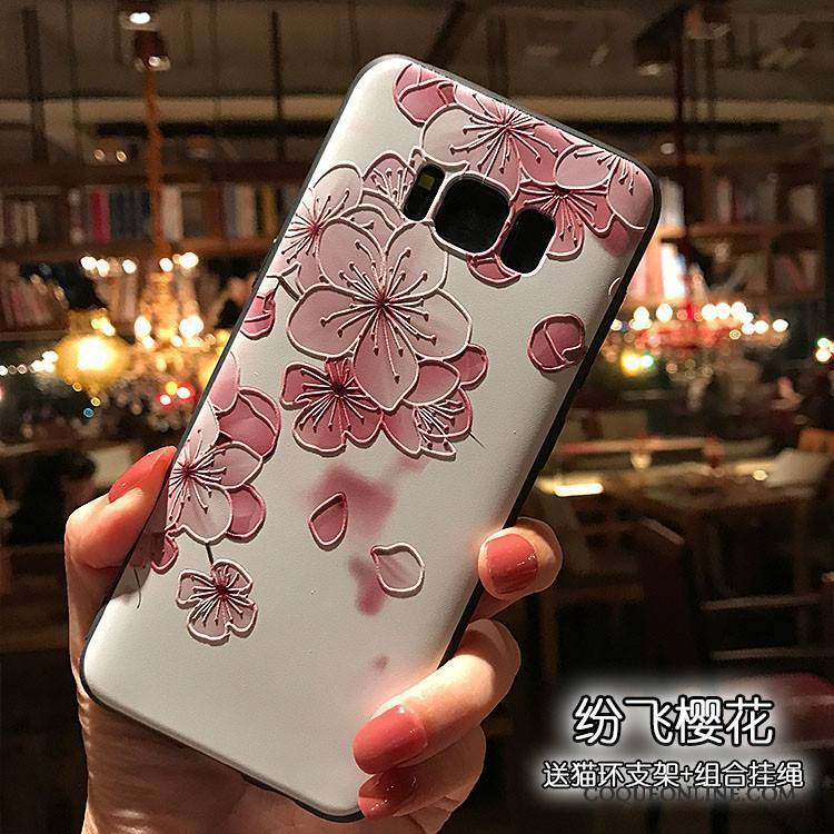 Samsung Galaxy Note 5 Fluide Doux Support Noir Coque Gaufrage Rose Floral