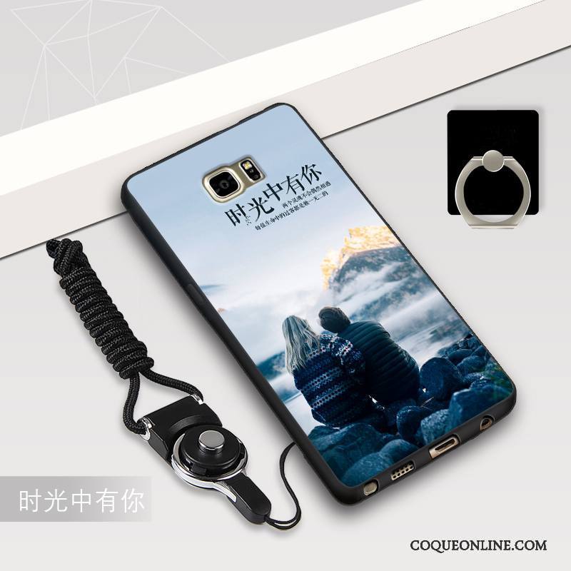 Samsung Galaxy Note 5 Fluide Doux Téléphone Portable Bleu Coque Étoile Silicone Protection