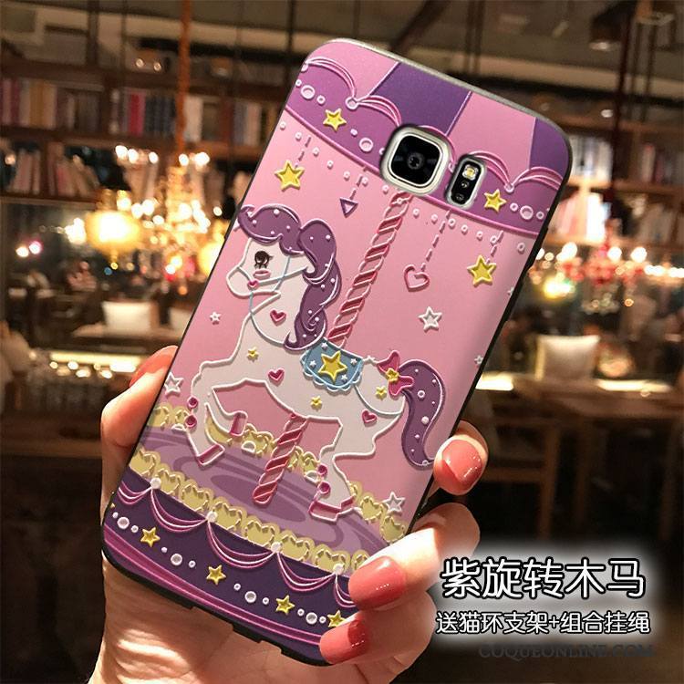 Samsung Galaxy Note 5 Ornements Suspendus Coque De Téléphone Violet Charmant Dessin Animé Silicone Étoile