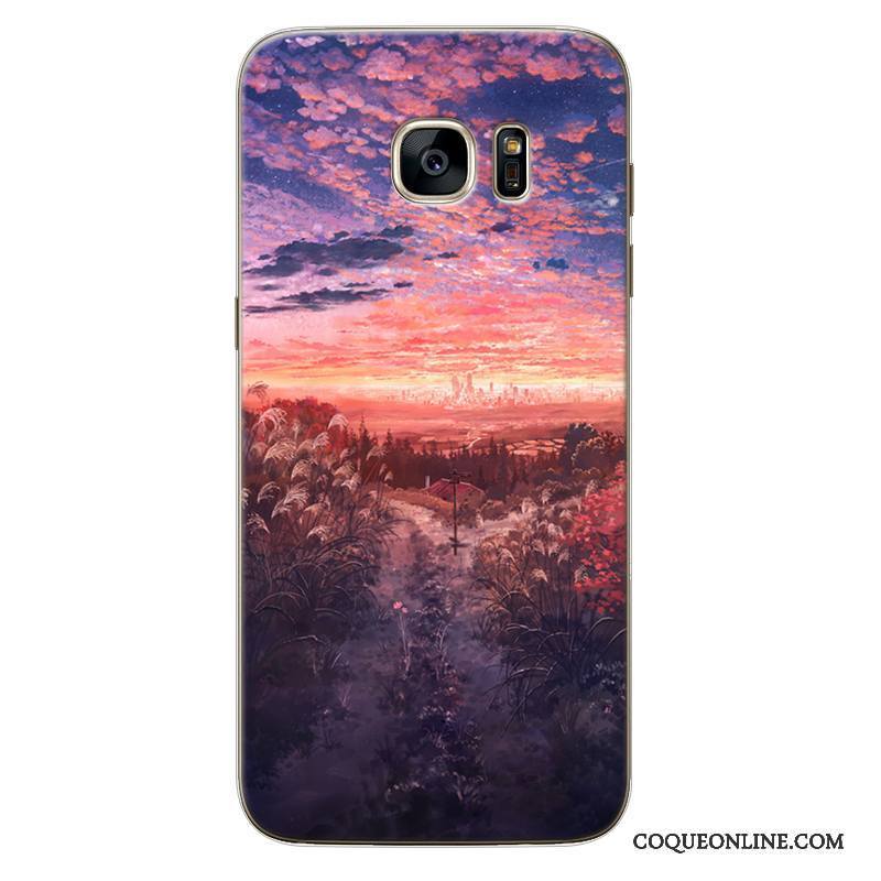 Samsung Galaxy Note 5 Personnalisé Paysage Violet Incassable Étoile Silicone Coque De Téléphone