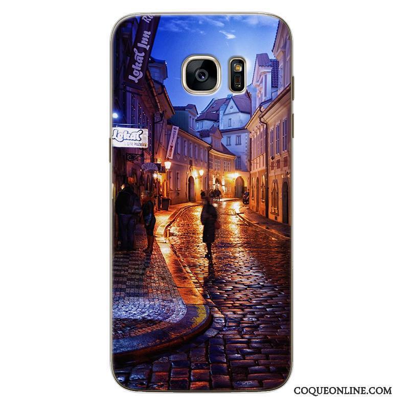 Samsung Galaxy Note 5 Personnalisé Paysage Violet Incassable Étoile Silicone Coque De Téléphone