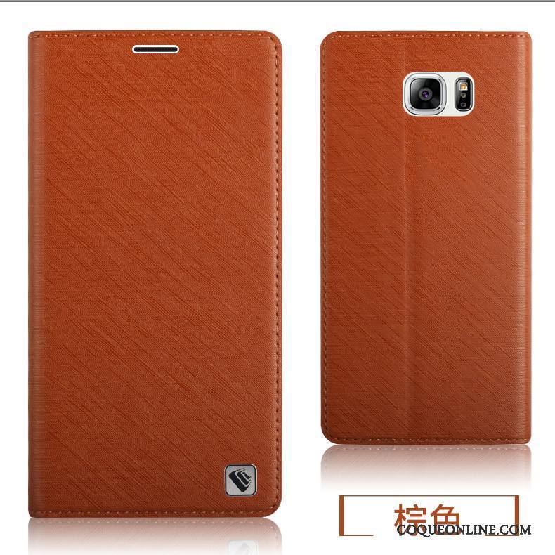 Samsung Galaxy Note 5 Protection Coque De Téléphone Étui En Cuir Marron Étoile Silicone Fluide Doux