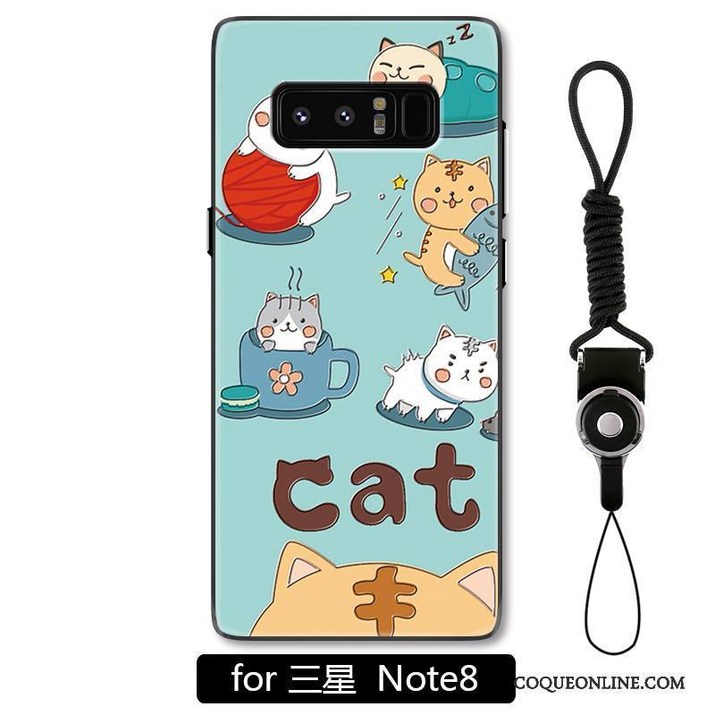 Samsung Galaxy Note 8 Bleu Clair Incassable Ornements Suspendus Étui Coque De Téléphone Étoile Dessin Animé