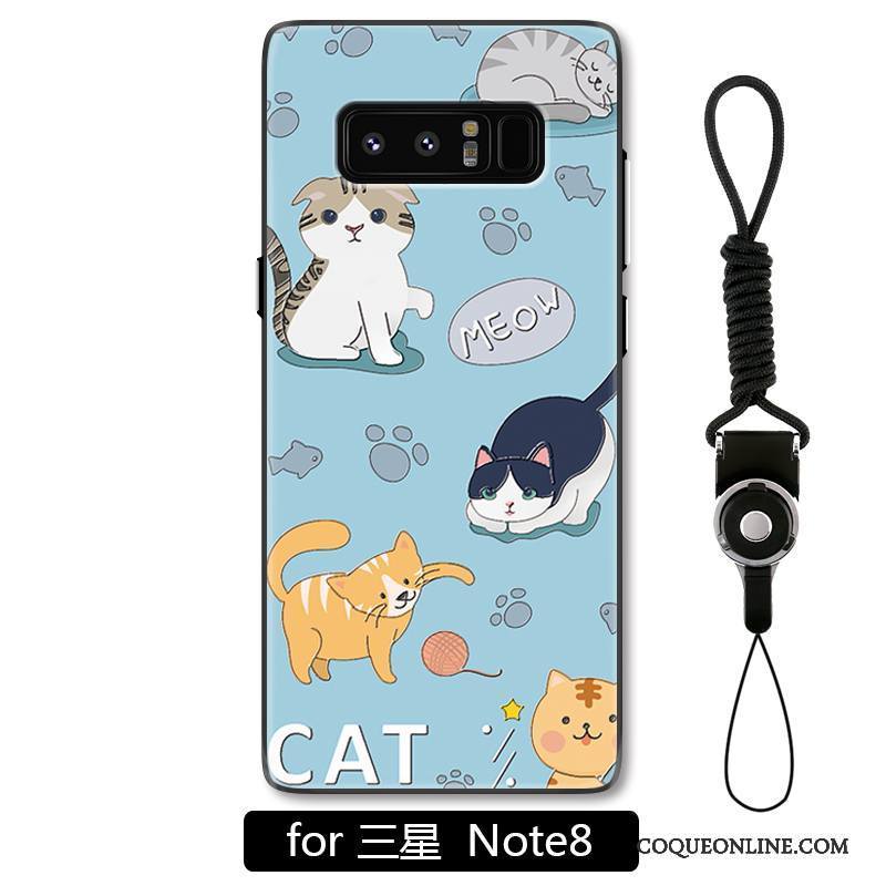 Samsung Galaxy Note 8 Bleu Clair Incassable Ornements Suspendus Étui Coque De Téléphone Étoile Dessin Animé