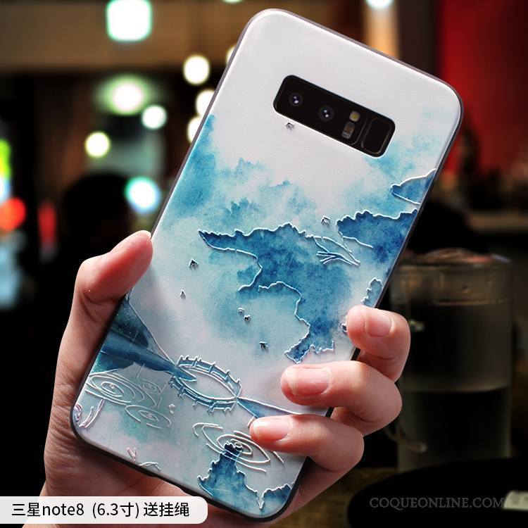 Samsung Galaxy Note 8 Bleu Coque De Téléphone Protection Silicone Nouveau Tout Compris Créatif