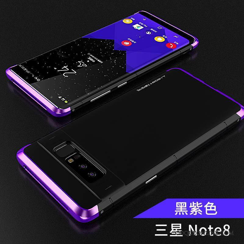 Samsung Galaxy Note 8 Coque Créatif Tout Compris Métal Argent Incassable Protection Étui