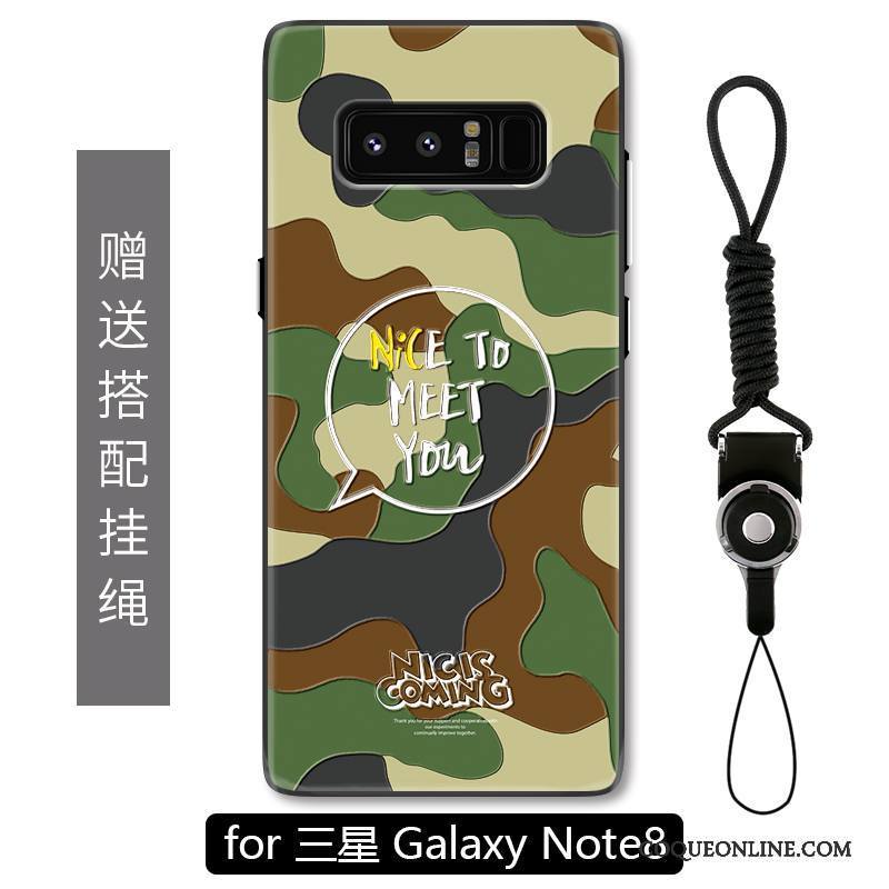 Samsung Galaxy Note 8 Coque De Téléphone Étui Créatif Gaufrage Vert Personnalité Étoile