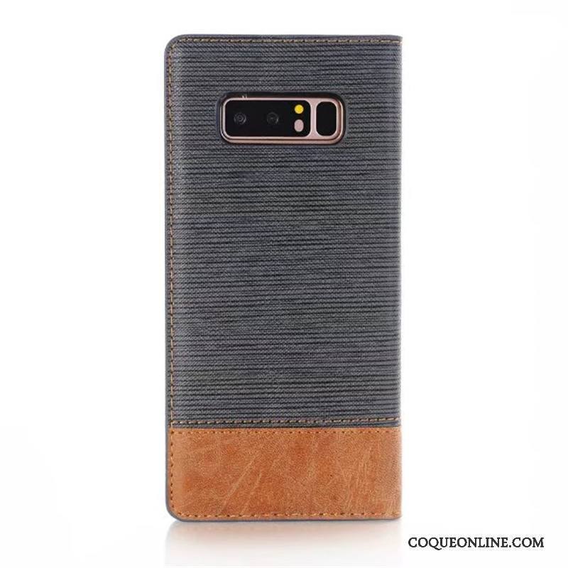 Samsung Galaxy Note 8 Coque Gris Automatique Protection Étui Bicolore Étoile