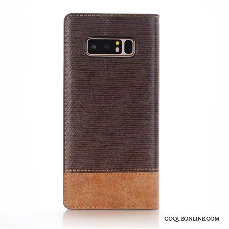 Samsung Galaxy Note 8 Coque Gris Automatique Protection Étui Bicolore Étoile