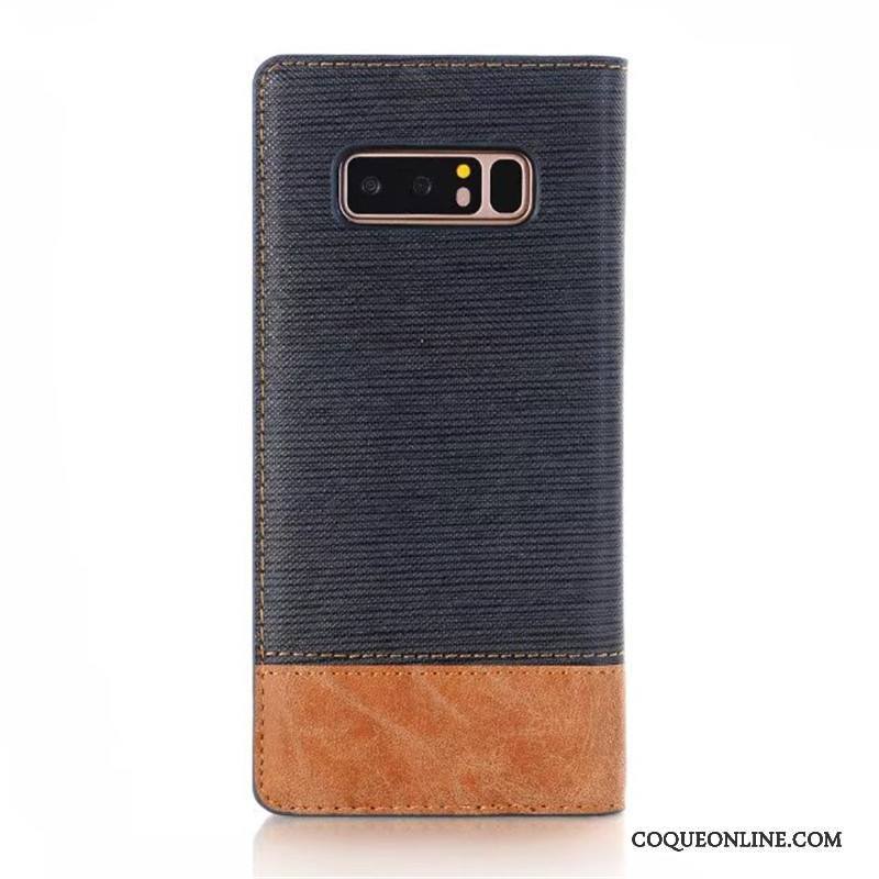 Samsung Galaxy Note 8 Coque Gris Automatique Protection Étui Bicolore Étoile