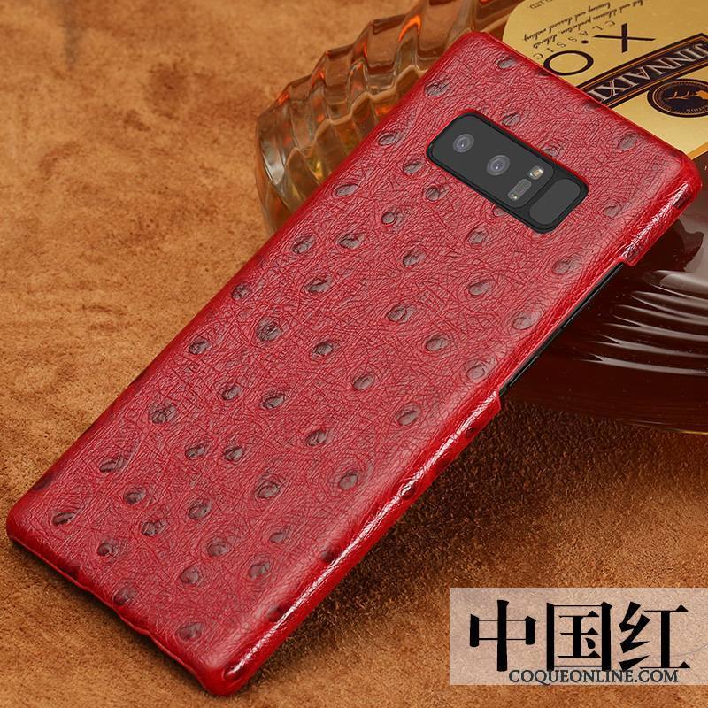 Samsung Galaxy Note 8 Coque Incassable Simple Étui En Cuir Créatif Luxe Noir Rouge
