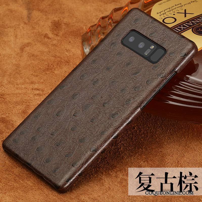 Samsung Galaxy Note 8 Coque Incassable Simple Étui En Cuir Créatif Luxe Noir Rouge