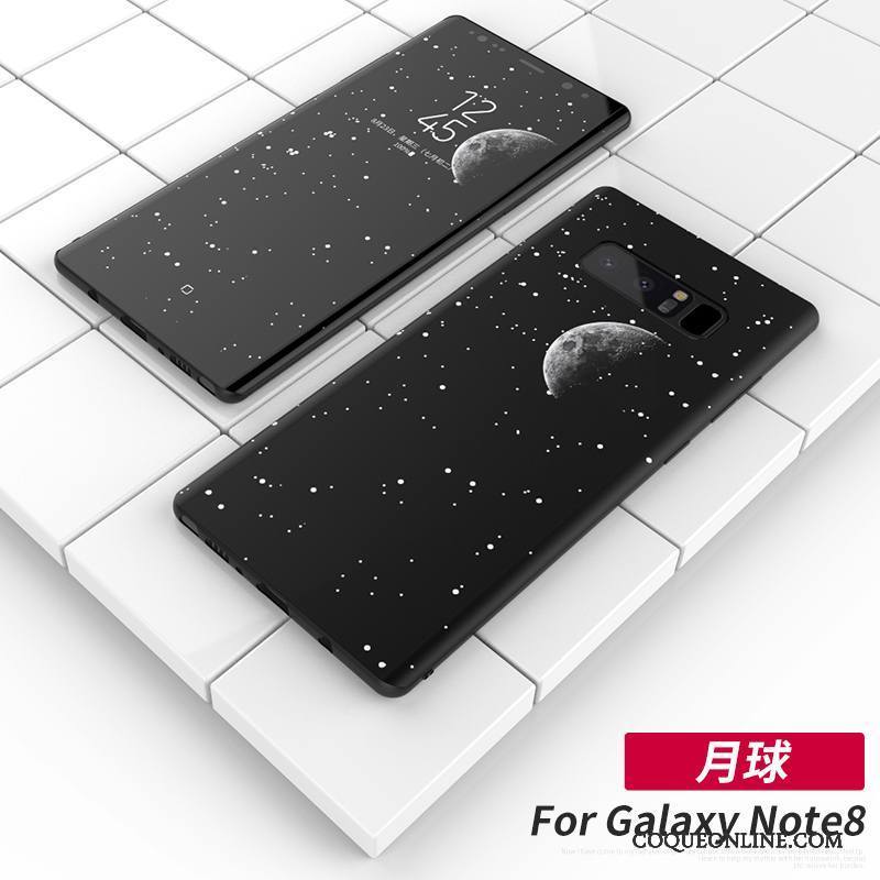 Samsung Galaxy Note 8 Coque Nouveau Noir Incassable Personnalité Silicone Protection Étoile