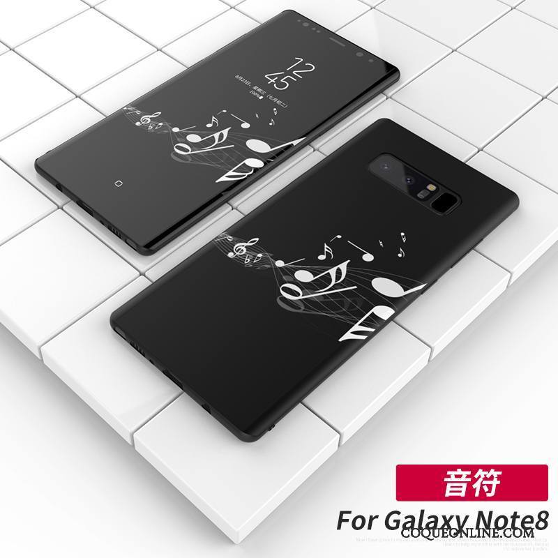 Samsung Galaxy Note 8 Coque Nouveau Noir Incassable Personnalité Silicone Protection Étoile