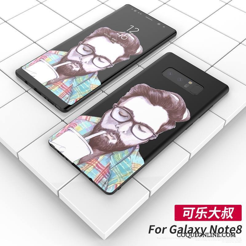 Samsung Galaxy Note 8 Coque Nouveau Noir Incassable Personnalité Silicone Protection Étoile