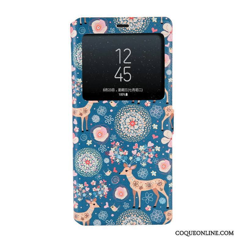 Samsung Galaxy Note 8 Coque Ouvrir La Fenêtre Étoile Dessin Animé Housse Étui Tendance Protection