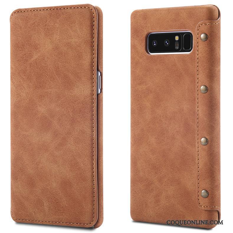 Samsung Galaxy Note 8 Coque Protection Incassable Simple Tendance Étui En Cuir Difficile Étoile