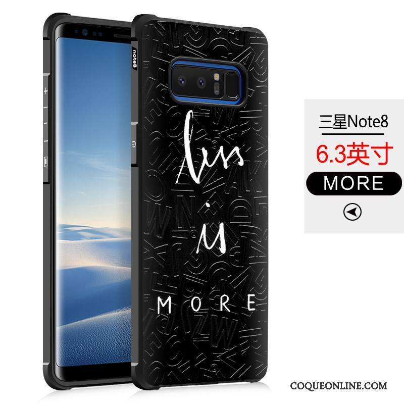 Samsung Galaxy Note 8 Coque Silicone Délavé En Daim Tendance Personnalité Noir Créatif Étoile